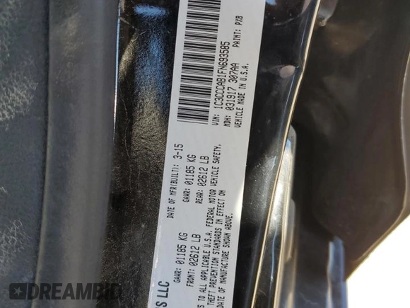 2015 Chrysler 200 Limited with VIN 1C3CCCAB1FN693585, listed as a Copart auction lot 50092965 with 135,648 mi miles and Salvage title. Bid and sale history available at DreamBid. Image 12.