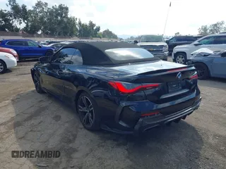 2023 BMW 4 Series M440i with VIN WBA53AT09PCL49954, listed as a IAAI auction lot 41478951 with 27,105 mi miles and . Bid and sale history available at DreamBid. Image 3.