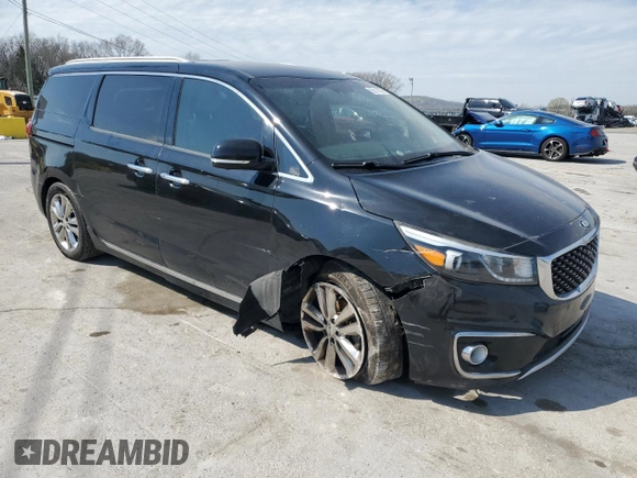 2017 Kia Sedona SX-L with VIN KNDME5C17H6334376, listed as a Copart auction lot 50873095 with 152,544 mi miles and Salvage Title. Bid and sale history available at carsss.com. Image 4.