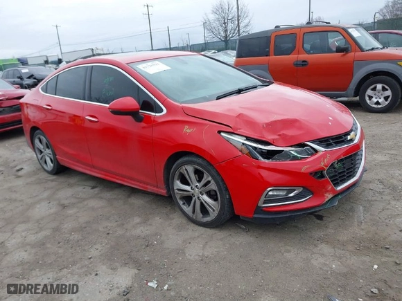 2016 Chevrolet Cruze Premier with VIN 1G1BG5SMXG7307851, listed as a IAAI auction lot 41726921 with 156,693 mi miles. Bid and sale history available at carsss.com. Image 1.