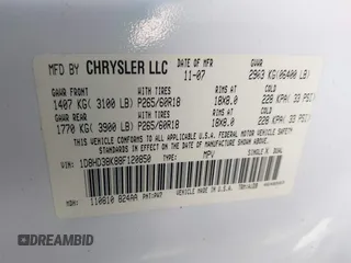 2008 Dodge Durango z VIN 1D8HD38K88F120850, wystawiony jako IAAI lot #41368577 z przebiegiem 184 231 mil mil oraz . Historia ofert i sprzedaży dostępna na DreamBid. Obrazek 9.