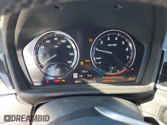 2019 BMW X2 sDrive28i with VIN WBXYJ3C57KEP77485, listed as a Copart auction lot 46345725 with 80,811 mi miles and Salvage Title. Bid and sale history available at carsss.com. Image 9.