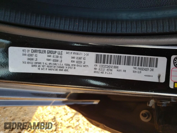 2014 Dodge Avenger SXT z VIN 1C3CDZCGXEN218606, wystawiony jako Copart lot #47861195 z przebiegiem 197 346 mil mil oraz Szkoda całkowita • Salvage title. Historia ofert i sprzedaży dostępna na DreamBid. Obrazek 14.