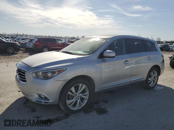2013 Infiniti JX35 with VIN 5N1AL0MM5DC301162, listed as a Copart auction lot 49324205 with 137,407 mi miles and Salvage Title. Bid and sale history available at carsss.com. Image 1.