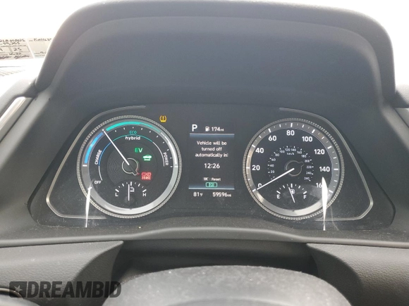 2020 Hyundai Sonata Hybrid Ultimate with VIN KMHL34JJ2LA010025, listed as a Copart auction lot 77657214 with 59,596 mi miles and Salvage Title. Bid and sale history available at carsss.com. Image 9.
