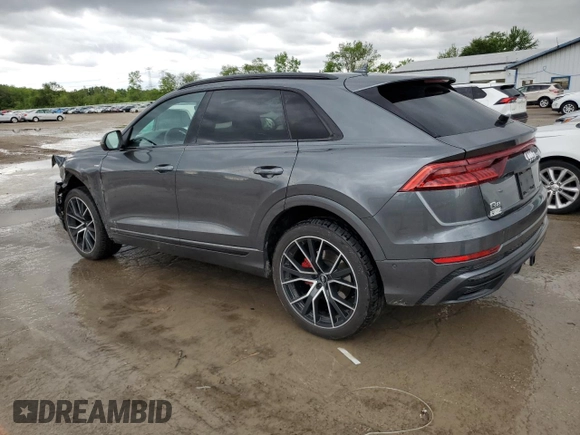 2020 Audi Q8 Prestige with VIN WA1FVAF1XLD003867, listed as a Copart auction lot 57440105 with 86,371 mi miles and Salvage title. Bid and sale history available at DreamBid. Image 2.