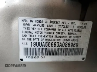 2003 Acura TL with VIN 19UUA56663A086969, listed as a Copart auction lot 50272225 with 236,422 mi miles and Clean Title. Bid and sale history available at carsss.com. Image 12.
