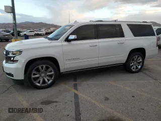 2018 Chevrolet Suburban Premier with VIN 1GNSCJKC4JR179631, listed as a Copart auction lot 75852974 with 82,008 mi miles and Salvage Title. Bid and sale history available at DreamBid. Image 1.