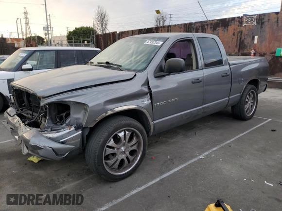 2006 Dodge 1500 SLT with VIN 1D7HA18256S568470, listed as a Copart auction lot 47492545 with 107,676 mi miles and Salvage Title. Bid and sale history available at carsss.com. Image 1.