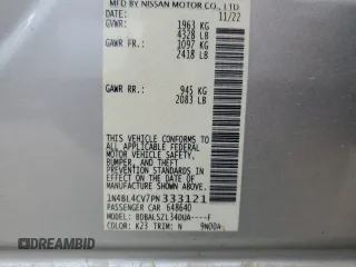2023 Nissan Altima 2.5 SR with VIN 1N4BL4CV7PN333121, listed as a Copart auction lot 47460585 with 27,537 mi miles and Salvage Title. Bid and sale history available at carsss.com. Image 13.