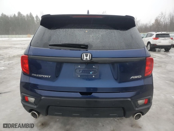 2022 Honda Passport EX-L with VIN 5FNYF8H5XNB018899, listed as a Copart auction lot 43373455 with 27,814 mi miles and Salvage Title. Bid and sale history available at carsss.com. Image 6.