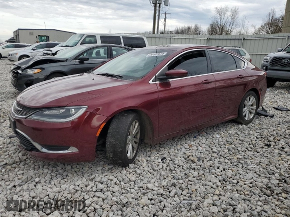 2016 Chrysler 200 Limited with VIN 1C3CCCAB3GN159568, listed as a Copart auction lot 53623595 with 159,513 mi miles and Clean Title. Bid and sale history available at carsss.com. Image 1.