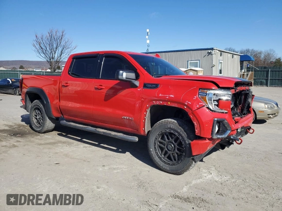 2021 GMC Sierra 1500 AT4 with VIN 3GTP9EED7MG285956, listed as a Copart auction lot 47226625 with 75,150 mi miles and Salvage Title. Bid and sale history available at carsss.com. Image 4.