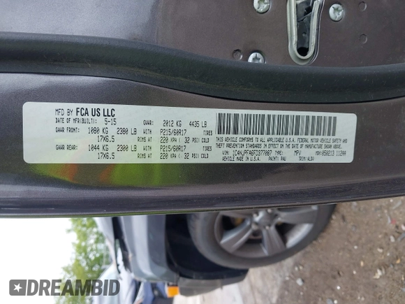 2015 Jeep Patriot High Altitude with VIN 1C4NJPFA6FD377087, listed as a IAAI auction lot 42580519 with 83,642 mi miles and . Bid and sale history available at DreamBid. Image 9.