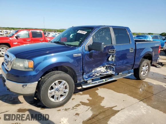 2008 Ford F-150 XL with VIN 1FTRW14W78KC53472, listed as a Copart auction lot 52100445 with 161,390 mi miles and Salvage Title. Bid and sale history available at carsss.com. Image 1.