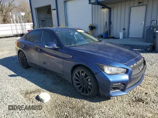 2016 Infiniti Q50 Red Sport 400 with VIN JN1FV7AR5GM450301, listed as a Copart auction lot 87959525 with 102,315 mi miles and Salvage Title. Bid and sale history available at DreamBid. Image 4.