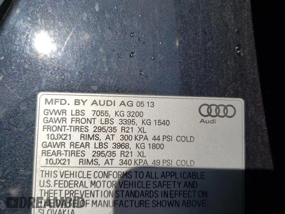 2013 Audi Q7 3.0L TDI Prestige with VIN WA1WMBFE8DD016923, listed as a Copart auction lot 42821135 with 146,083 mi miles and Clean Title. Bid and sale history available at carsss.com. Image 13.