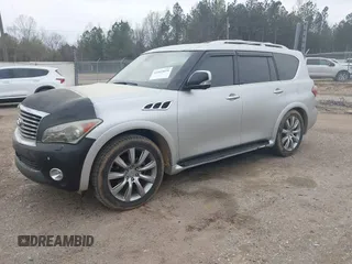 2012 Infiniti QX56 8-passenger with VIN JN8AZ2ND1C9715021, listed as a IAAI auction lot 41893659 with 170,969 mi miles and . Bid and sale history available at DreamBid. Image 19.
