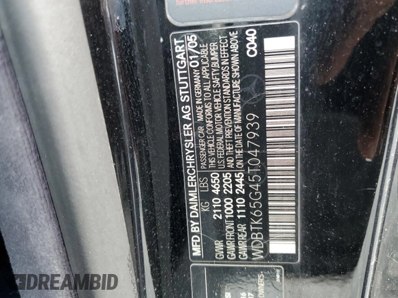2005 Mercedes-Benz CLK 320 with VIN WDBTK65G45T047939, listed as a Copart auction lot 78995274 with 196,491 mi miles and Non Repairable. Bid and sale history available at DreamBid. Image 12.