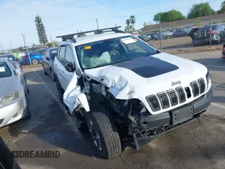 2019 Jeep Cherokee Trailhawk Elite with VIN 1C4PJMBX7KD410612, listed as a IAAI auction lot 41878935 with 55,163 mi miles. Bid and sale history available at carsss.com. Image 1.