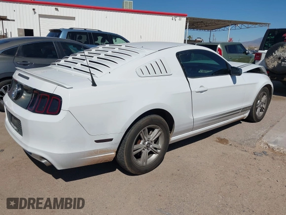 2014 Ford Mustang V6 with VIN 1ZVBP8AM0E5268865, listed as a IAAI auction lot 41884812 with 128,977 mi miles. Bid and sale history available at carsss.com. Image 4.