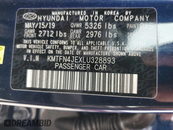 2020 Genesis G80 3.8L with VIN KMTFN4JEXLU328893, listed as a Copart auction lot 88111025 with 46,039 mi miles and Salvage Title. Bid and sale history available at DreamBid. Image 13.