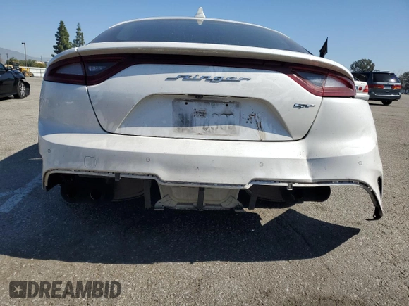 2019 Kia Stinger GT with VIN KNAE35LC9K6052417, listed as a Copart auction lot 46879775 with Not Provided miles and Salvage Title. Bid and sale history available at carsss.com. Image 6.