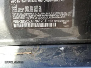 2015 BMW 3 Series 328i xDrive with VIN WBA3B5C53FF961237, listed as a Copart auction lot 47455335 with 90,026 mi miles and Salvage Title. Bid and sale history available at carsss.com. Image 12.