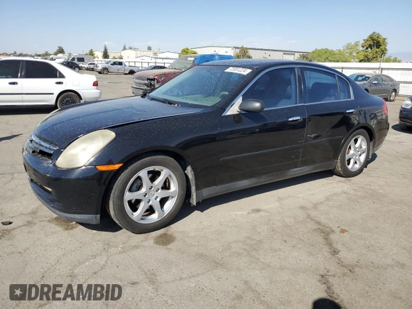 2004 Infiniti G35 w/Leather with VIN JNKCV51E44M111170, listed as a Copart auction lot 72081224 with 219,844 mi miles and Salvage Title. Bid and sale history available at DreamBid. Image 1.