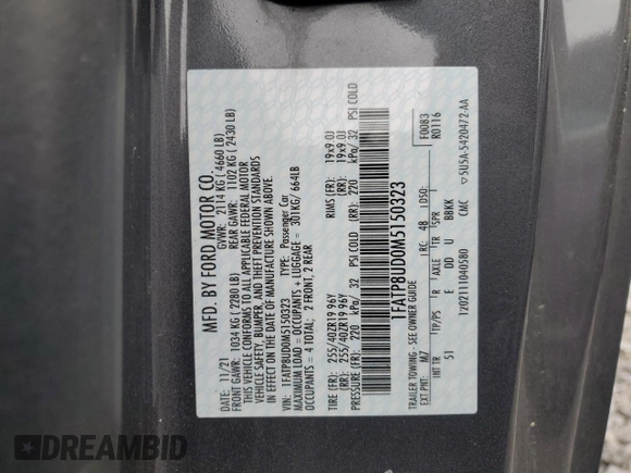 2021 Ford Mustang EcoBoost z VIN 1FATP8UD0M5150323, wystawiony jako Copart lot #49412075 z przebiegiem 62 505 mil mil oraz Szkoda całkowita • Salvage title. Historia ofert i sprzedaży dostępna na DreamBid. Obrazek 12.