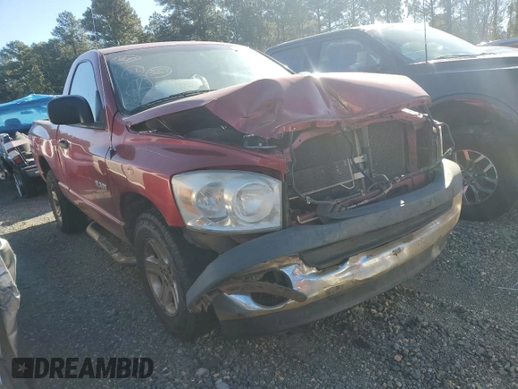 2008 Dodge 1500 ST with VIN 1D7HA16K08J158008, listed as a Copart auction lot 88238895 with 123,894 mi miles and Salvage Title. Bid and sale history available at DreamBid. Image 4.