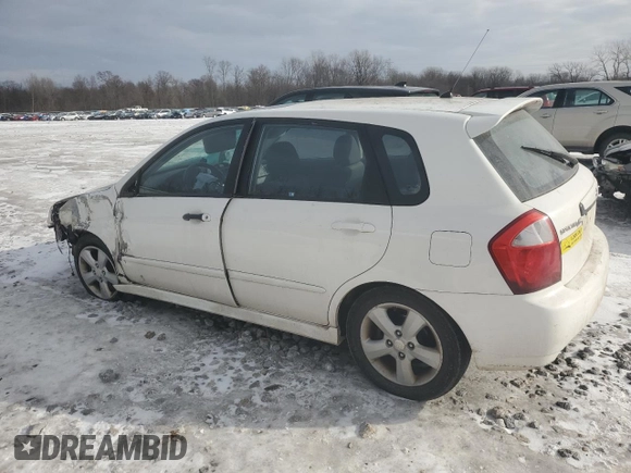 2007 Kia Spectra with VIN KNAFE162475006498, listed as a Copart auction lot 42902375 with 122,865 mi miles and Salvage Title. Bid and sale history available at carsss.com. Image 2.
