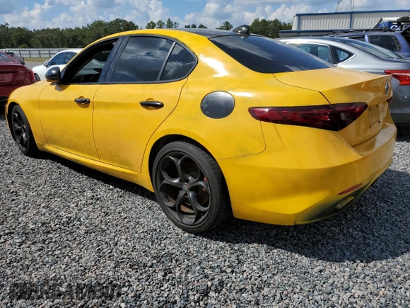 2019 Alfa Romeo Giulia Ti Sport with VIN ZARFAMBN0K7603506, listed as a Copart auction lot 82777534 with 0 mi miles and Non Repairable. Bid and sale history available at carsss.com. Image 2.