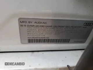 2020 Audi A8 L with VIN WAU8EAF83LN005169, listed as a Copart auction lot 46799864 with 0 mi miles and Salvage Title. Bid and sale history available at carsss.com. Image 12.