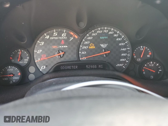 2001 Chevrolet Corvette Z06 with VIN 1G1YY12S115116725, listed as a Copart auction lot 48578685 with 52,988 mi miles and Salvage Title. Bid and sale history available at carsss.com. Image 9.
