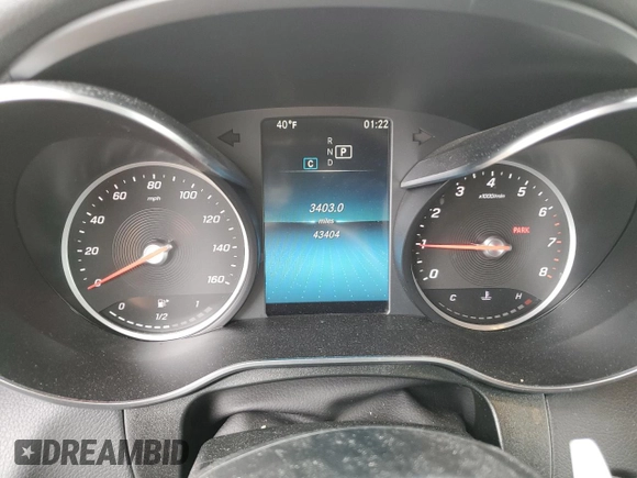 2022 Mercedes-Benz GLC 300 with VIN W1N0G8EB5NV331163, listed as a Copart auction lot 47469025 with 43,404 mi miles and Salvage Title. Bid and sale history available at DreamBid. Image 9.