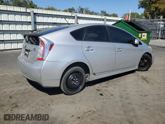 2013 Toyota Prius One with VIN JTDKN3DU3D5559012, listed as a Copart auction lot 48163655 with 0 mi miles and Salvage Title. Bid and sale history available at carsss.com. Image 3.