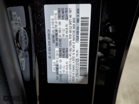 2025 Mazda CX-90 Select z VIN JM3KKAHD1S1201605, wystawiony jako Copart lot #58155135 z przebiegiem Nie podano mil oraz Szkody całkowita. Historia ofert i sprzedaży dostępna na DreamBid. Obrazek 13.
