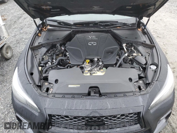 2020 Infiniti Q50 Red Sport 400 with VIN JN1FV7AR1LM660226, listed as a Copart auction lot 79698594 with 37,246 mi miles and Salvage Title. Bid and sale history available at carsss.com. Image 11.