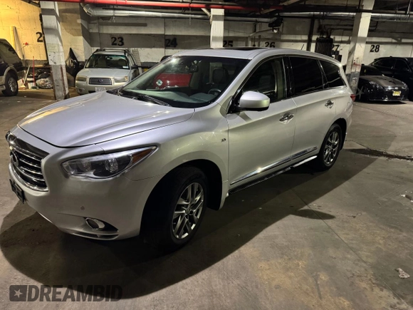 2014 Infiniti QX60 with VIN 5N1AL0MM0EC535839, listed as a Copart auction lot 51951585 with 121,619 mi miles and Salvage title. Bid and sale history available at DreamBid. Image 2.