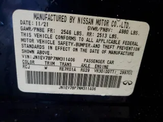 2022 Infiniti Q50 Luxe z VIN JN1EV7BP7NM311406, wystawiony jako Copart lot #86719364 z przebiegiem 10 651 mil mil oraz Czysty tytuł • Clean title. Historia ofert i sprzedaży dostępna na DreamBid. Obrazek 12.