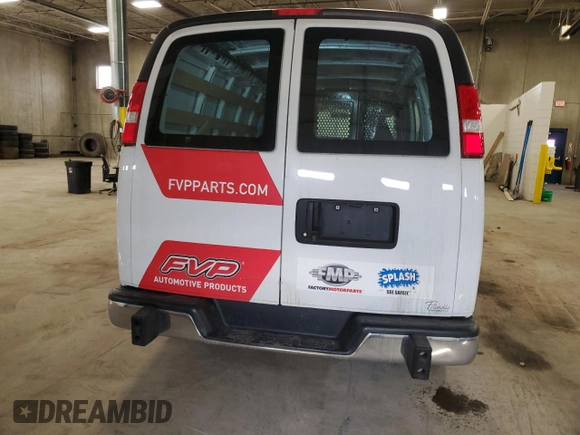 2020 GMC Savana Cargo Van with VIN 1GTW7AFG9L1223393, listed as a Copart auction lot 49453135 with 131,260 mi miles and Salvage Title. Bid and sale history available at carsss.com. Image 6.