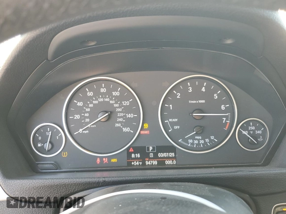 2016 BMW 3 Series 320i with VIN WBA8A9C52GK618301, listed as a Copart auction lot 48143695 with 94,799 mi miles and Salvage Title. Bid and sale history available at carsss.com. Image 9.