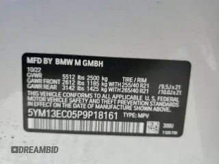 2023 BMW X3 M z VIN 5YM13EC05P9P18161, wystawiony jako Copart lot #42135544 z przebiegiem 17 524 mil mil oraz Szkoda całkowita • Salvage title. Historia ofert i sprzedaży dostępna na DreamBid. Obrazek 13.