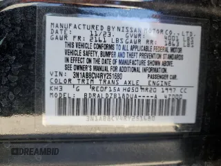 2024 Nissan Sentra SV with VIN 3N1AB8CV4RY251680, listed as a Copart auction lot 44859015 with 35,022 mi miles and Clean Title. Bid and sale history available at carsss.com. Image 12.