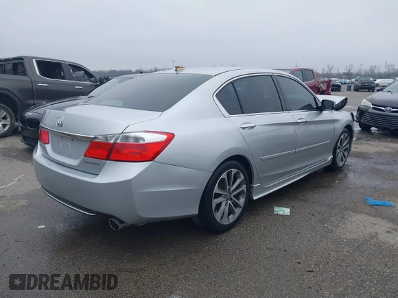 2014 Honda Accord Sport with VIN 1HGCR2F58EA093158, listed as a IAAI auction lot 41597368 with 121,990 mi miles and . Bid and sale history available at DreamBid. Image 4.