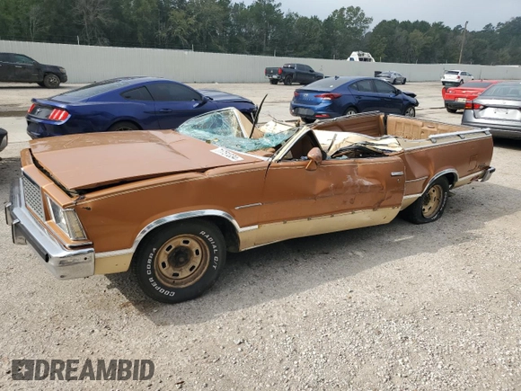 1978 Chevrolet El Camino z VIN 1W80L8Z418311, wystawiony jako Copart lot #71751334 z przebiegiem 9 032 mil mil oraz Szkoda całkowita • Salvage title. Historia ofert i sprzedaży dostępna na DreamBid. Obrazek 1.