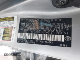 2007 Toyota Avalon XL with VIN 4T1BK36B47U197749, listed as a IAAI auction lot 42076040 with 181,275 mi miles and . Bid and sale history available at DreamBid. Image 9.