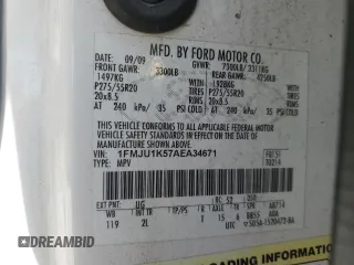 2010 Ford Expedition Limited с VIN 1FMJU1K57AEA34671, выставлен на аукционе Copart как лот 50102085 с пробегом 179 181 миль миль и Списание • Salvage title. История ставок и продаж доступна на DreamBid. Изображение 15.