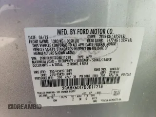 2013 Ford Flex Limited w/EcoBoost with VIN 2FMHK6DT7DBD11218, listed as a Copart auction lot 75624454 with 183,173 mi miles and Non Repairable. Bid and sale history available at carsss.com. Image 14.